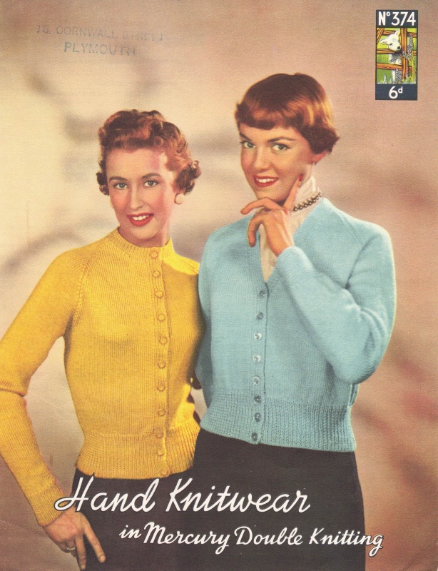 Vintage Lister Knitting Pattern N374 - Ladies Raglan Cardigan