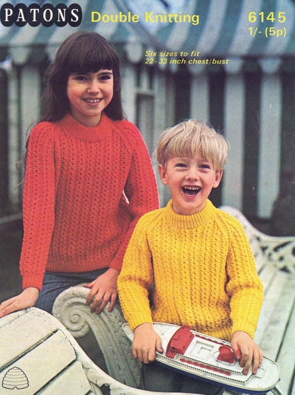 Vintage Patons Knitting Pattern 6145 - Classic Childrens Sweaters