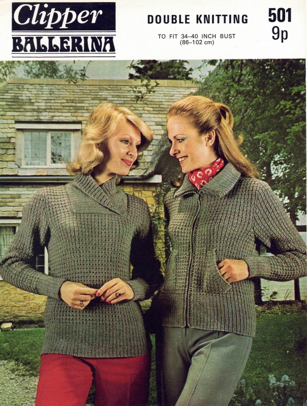 Vintage Clipper Knitting Pattern 501: Ladies Jacket & Sweater