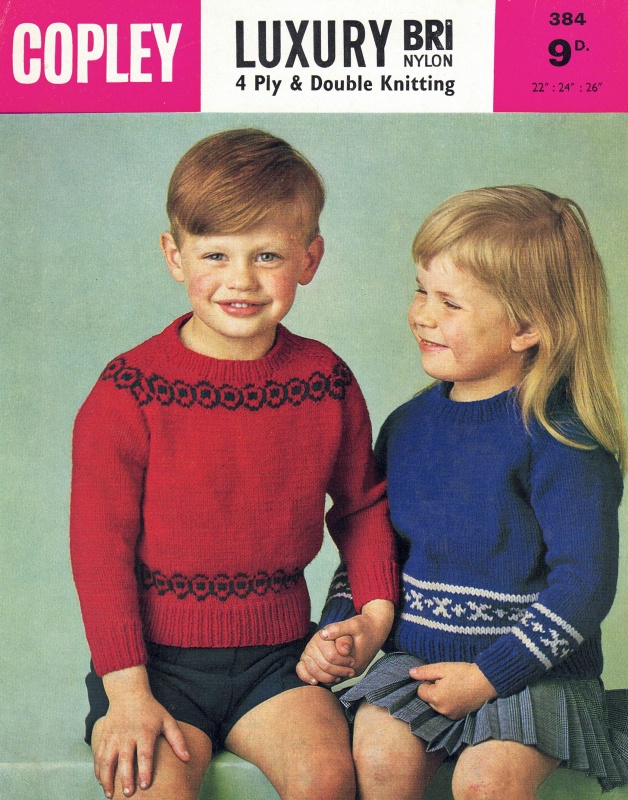Vintage Copley Knitting Pattern No 384: Child's Jumpers