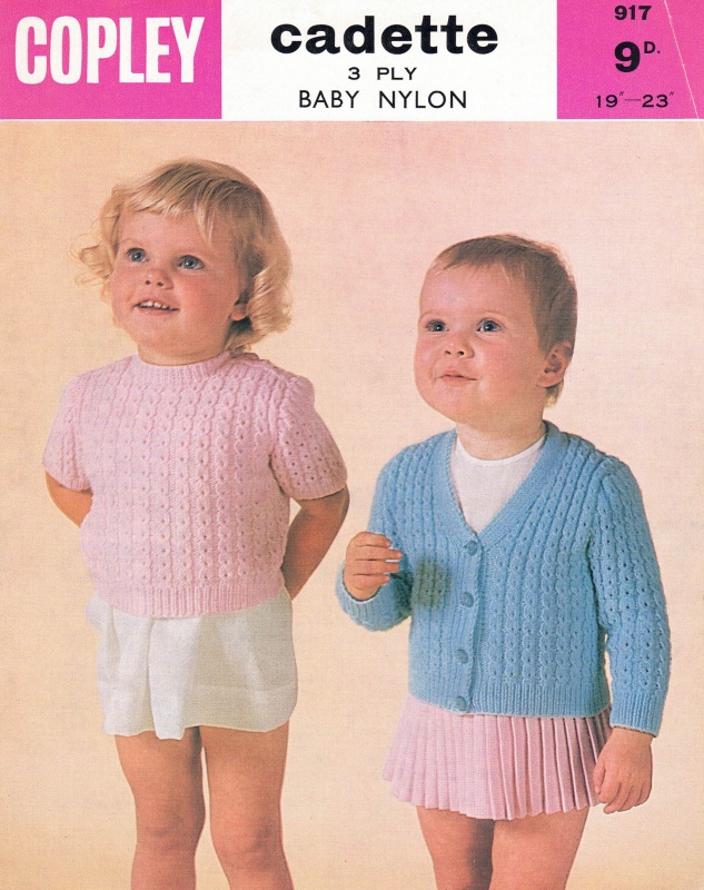 Vintage Copley Knitting Pattern No 917: Child's Jumper & Cardigan