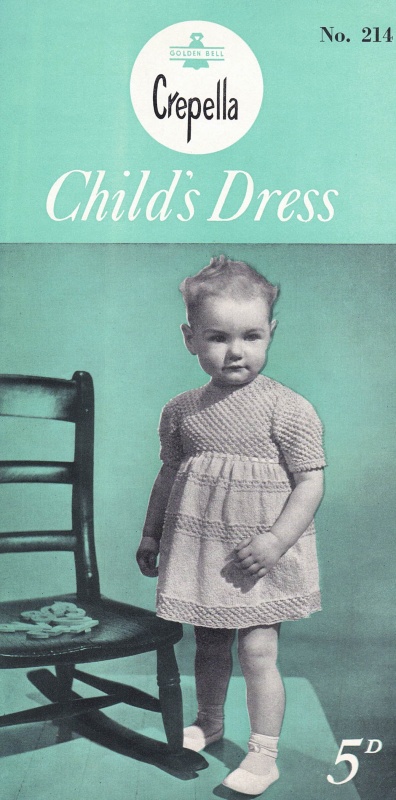 Vintage Crepella Knitting Pattern No 214: Child's Dress