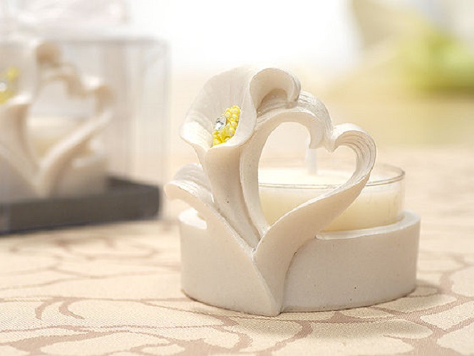 Heart Shaped Calla Lily Candle Holder