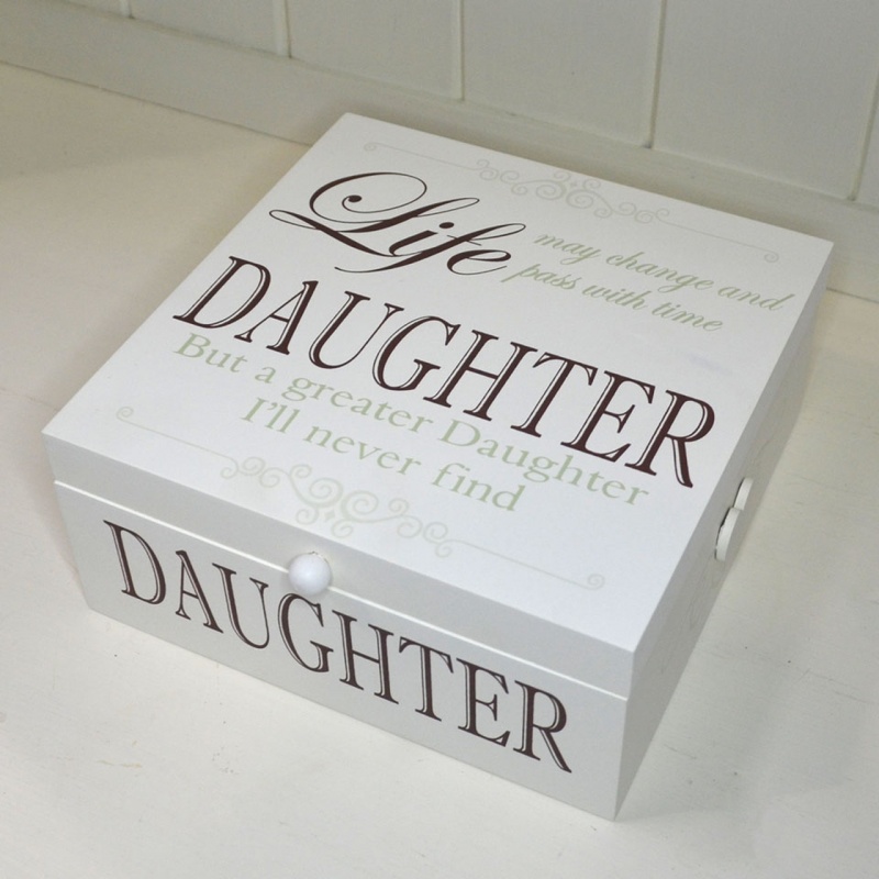 Wooden Memory Keepsake Storage Box ~ Daughter