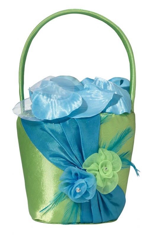 Lillian Rose Blue/Green Flower Basket