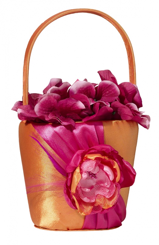 Lillian Rose Hot Pink/Orange Flower Basket