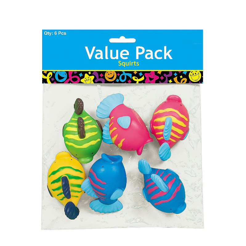 Pack 6 Vinyl Fish Squirts - Party Bag Fillers