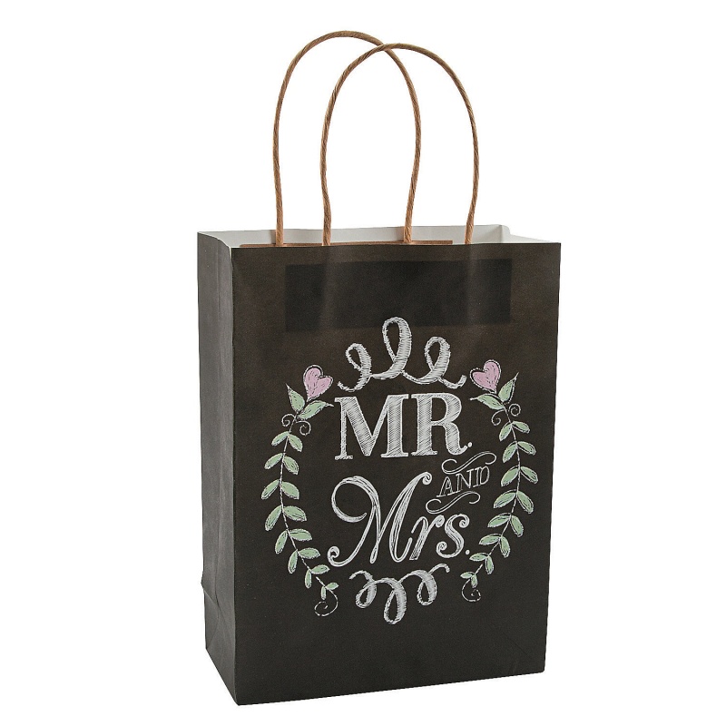 Mr & Mrs Chalkboard Wedding Gift Bag