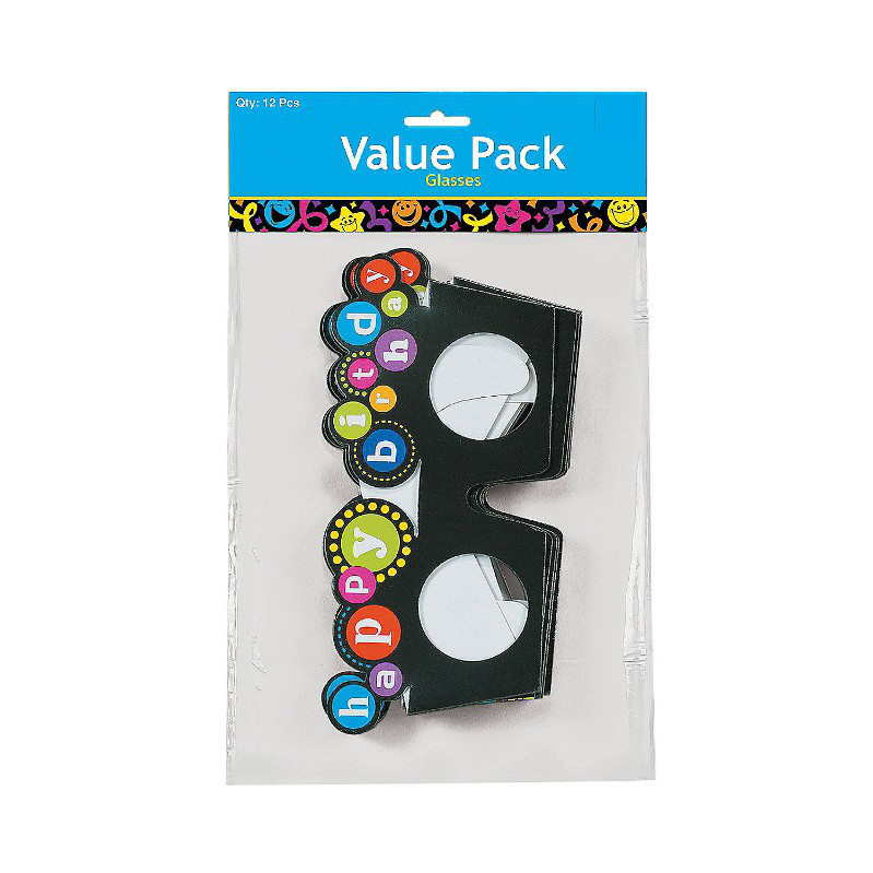 Pk 12 Happy Birthday Glasses - Party Bag Fillers