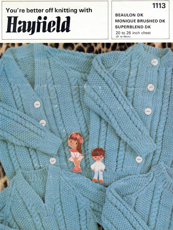 Vintage Hayfield Knitting Pattern No. 1113 - Child's Cardigans & Sweaters [A]