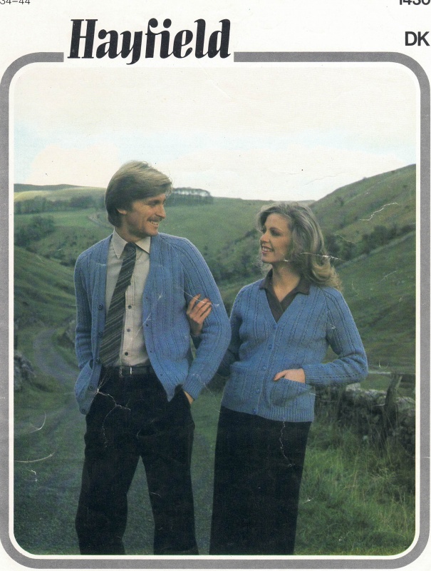 Vintage Hayfield Knitting Pattern No. 1430 - His & Hers Jackets