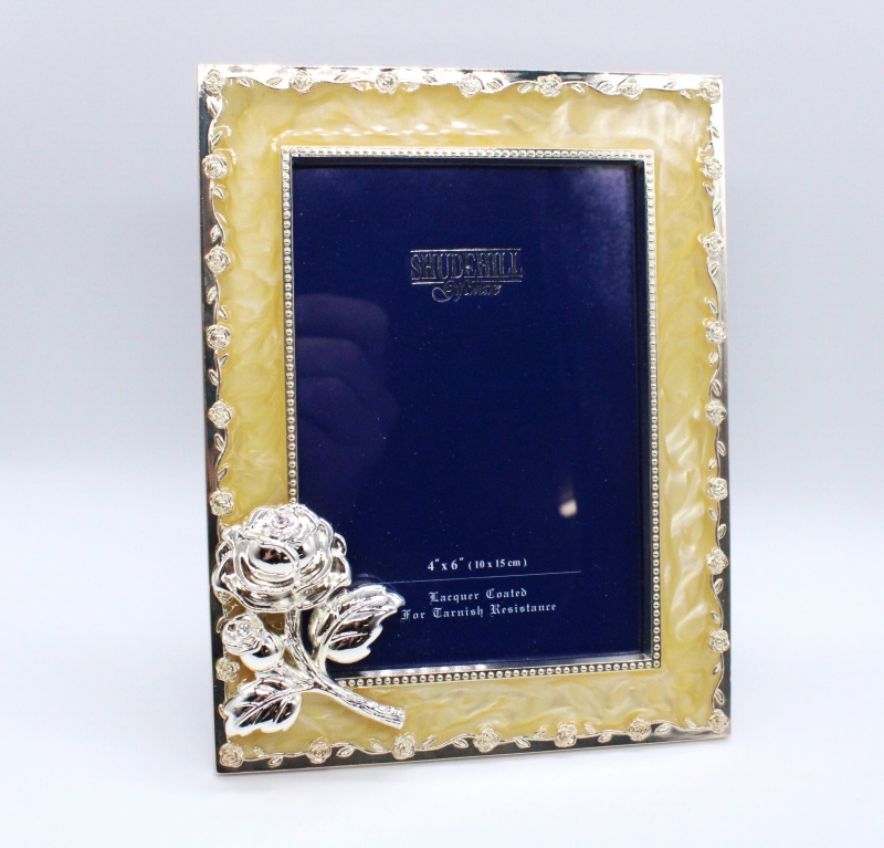 Shudehill Silver Plated Photo Frame with Rose Detail