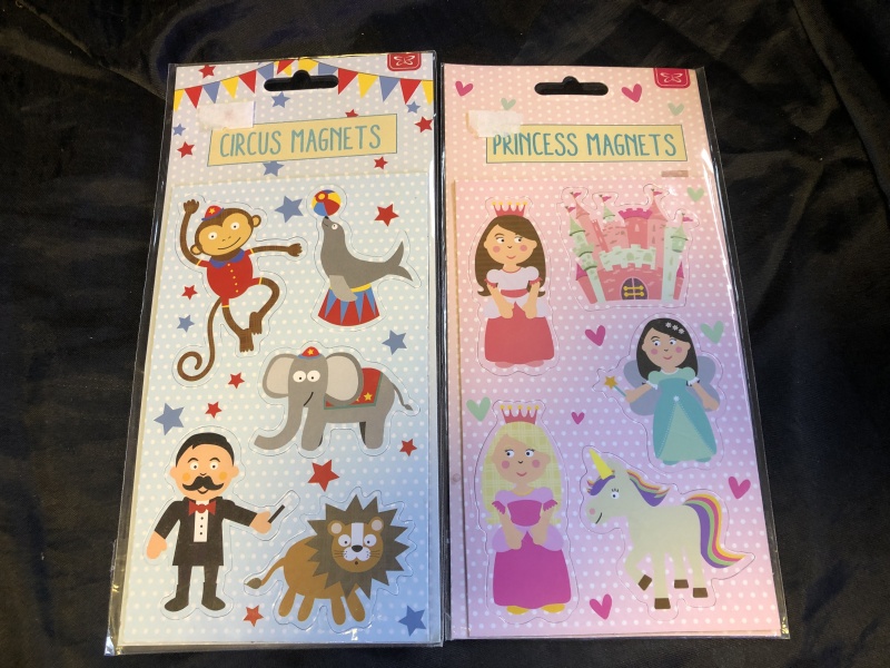 Pack 5 Childrens Fridge Magnets ~ Circus / Princess
