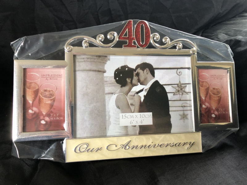 Silver Plated 40th 'Our Anniversary' Photo Frame