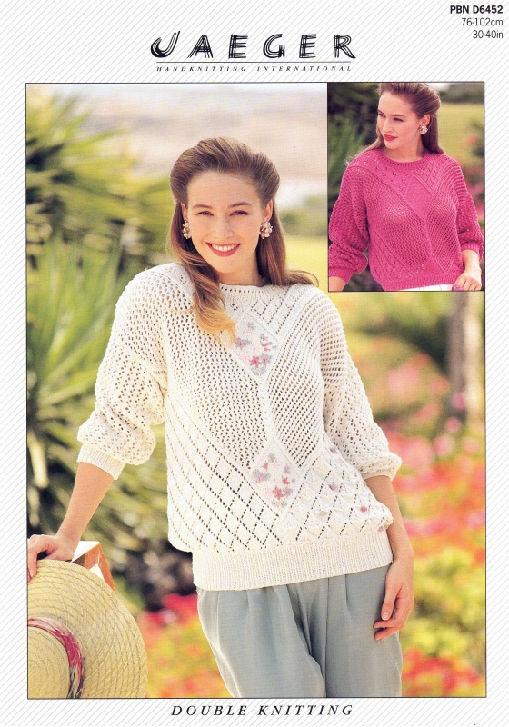 Vintage Jaeger Knitting Pattern No. D6452 - Ladies Sweaters