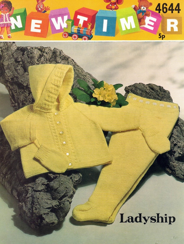 Vintage Ladyship Knitting Pattern 4464 - Hooded Jacket, Pull-Ups & Mittens