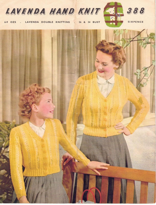 Vintage Lister Knitting Pattern 388 - Mother & Daughter Cardigans