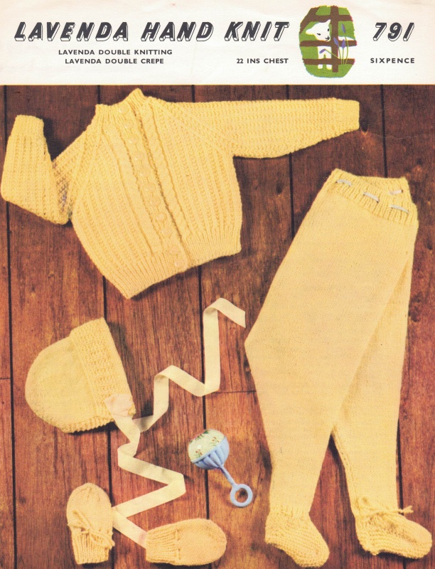 Vintage Lister Knitting Pattern 791 - Raglan Pram Set