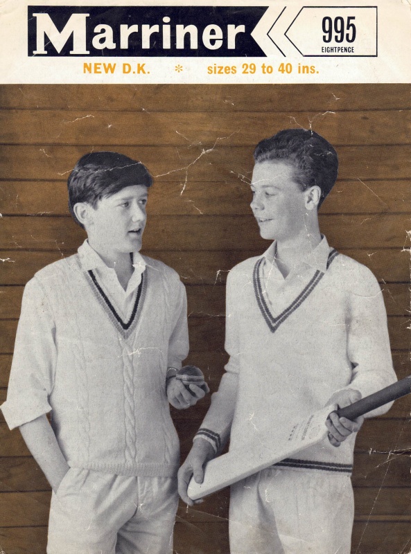 Vintage Marriner Knitting Pattern No 995: Boys Sports Sweaters
