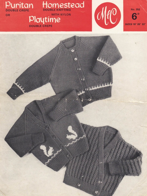 Vintage Knitting Pattern 252: Toddler's Cardigans