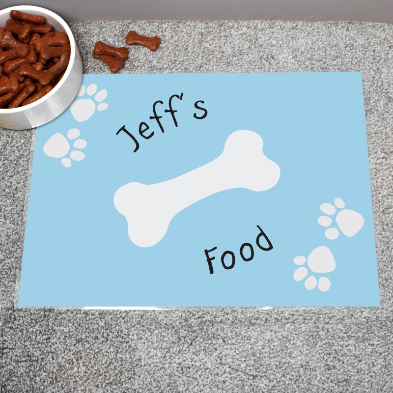 Personalised Paw Print Dog Placemat ~ Pink or Blue