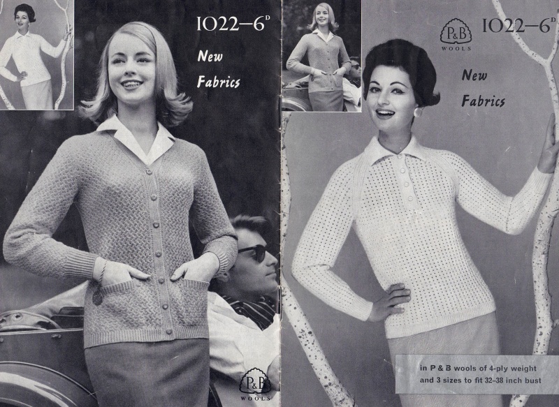 Vintage Patons Knitting Pattern 1022: Lady's Crochet Look in Knitting