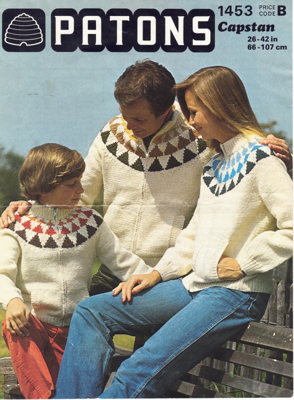 Vintage Patons Knitting Pattern 1453: Family Zip-Up Bomber Jackets