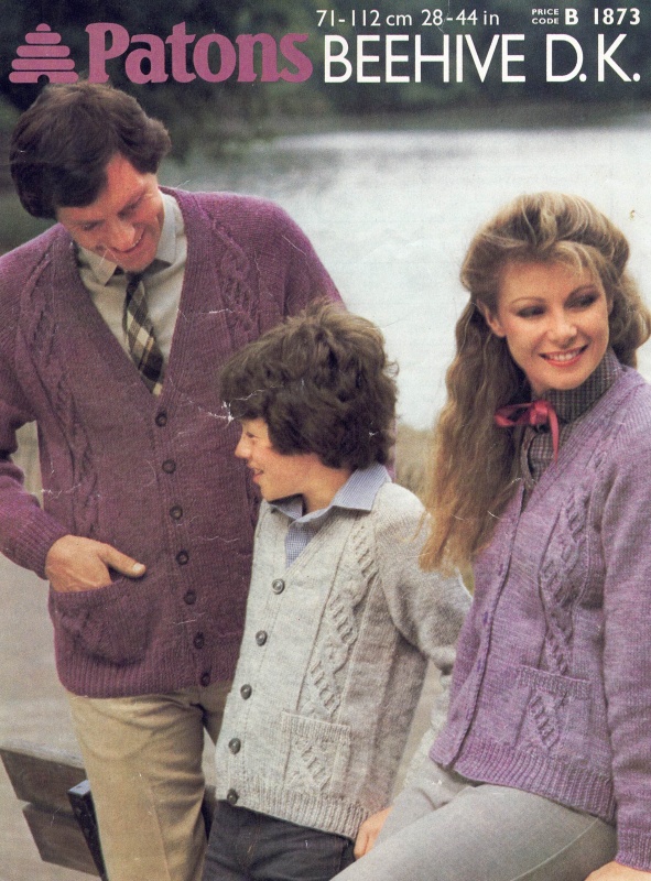 Vintage Patons Knitting Pattern 1873: Traditional Family Cardigans