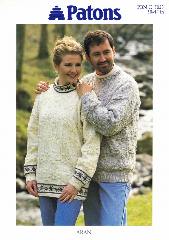 Vintage Patons Knitting Pattern 5023: Snowflake Tunic & Sweater