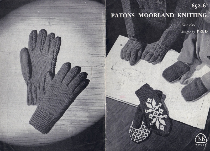 Vintage Patons Knitting Pattern 652: Four Pairs Children's Gloves