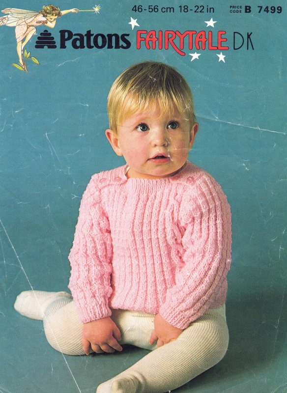 Vintage Patons Knitting Pattern 7499: Baby's Sweater