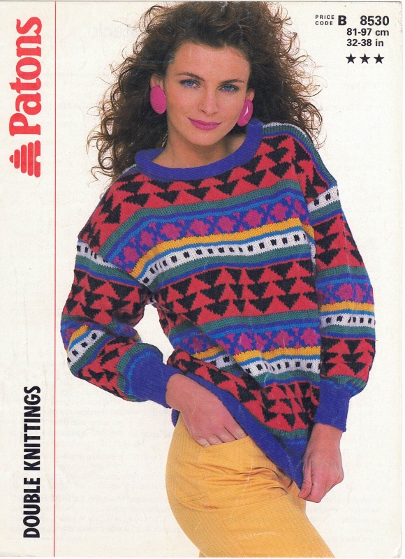 Vintage Patons Knitting Pattern 8530: Lady's Roll Neck Sweater