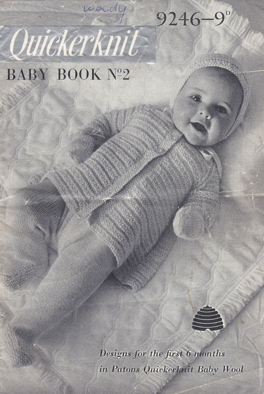 Vintage Patons Knitting Pattern 9246: Baby Book No.2 for 1st 6-Months