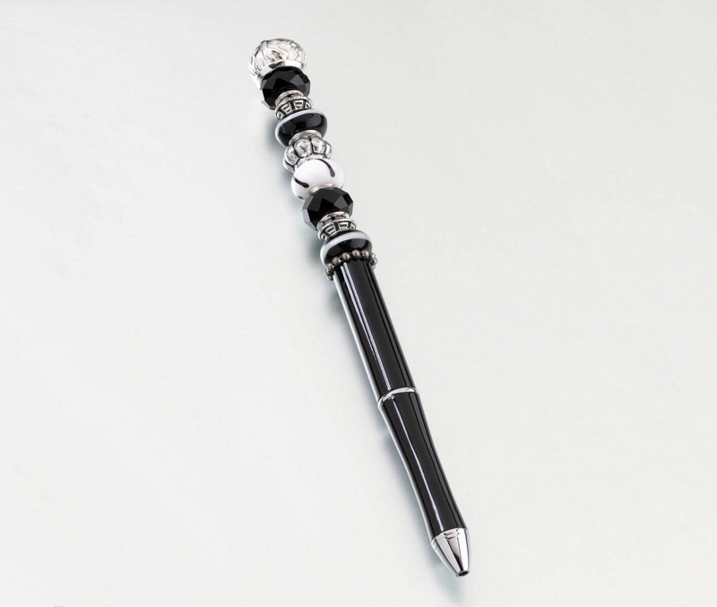 Pen with Black Removable Beads