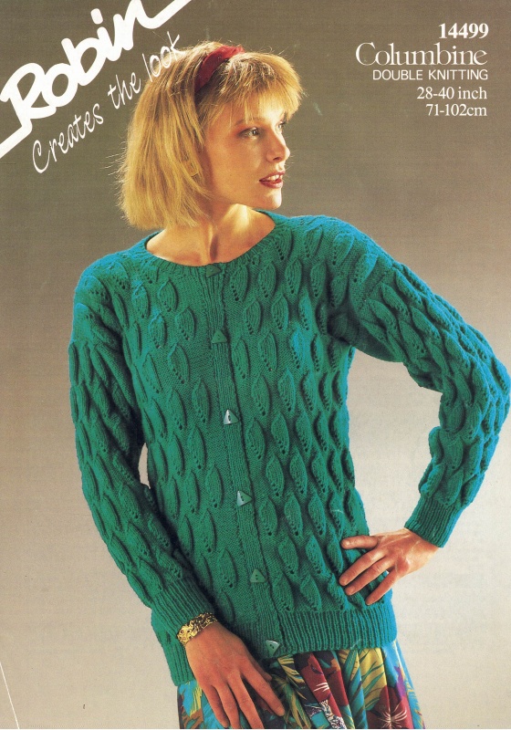 Vintage Robin Knitting Pattern 14499: Lady's Cardigan