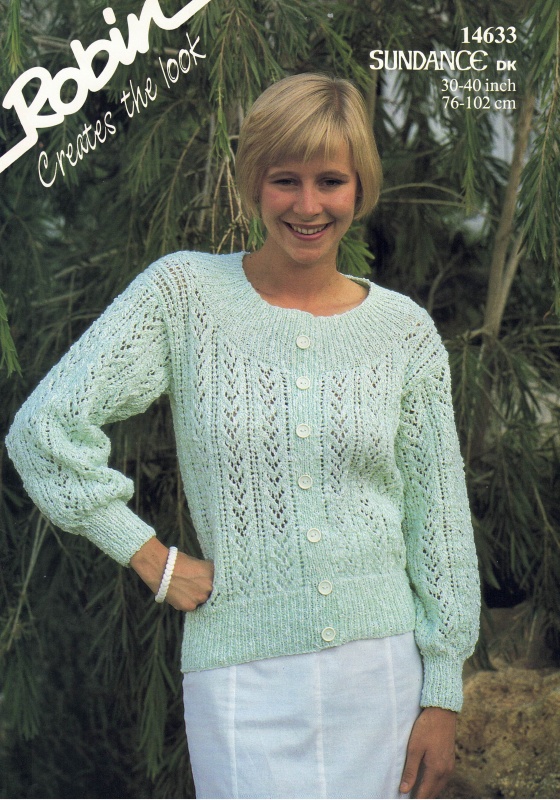 Vintage Robin Knitting Pattern 14633: Lady's Cardigan