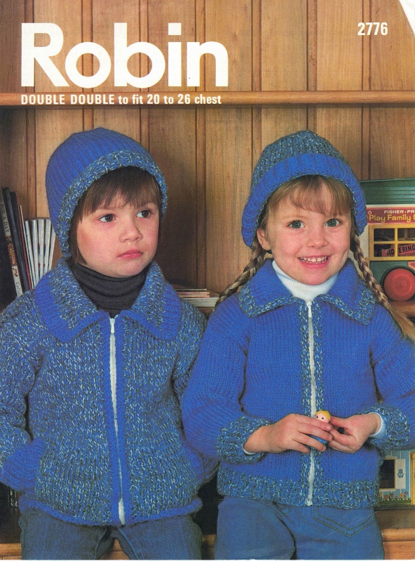 Vintage Robin Knitting Pattern 2776 - Childs Jacket & Hat