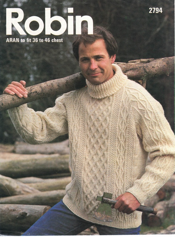Vintage Robin Knitting Pattern 2794 - Aran Sweater