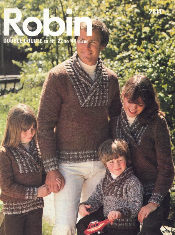 Vintage Robin Knitting Pattern 2814 - Family Sweaters