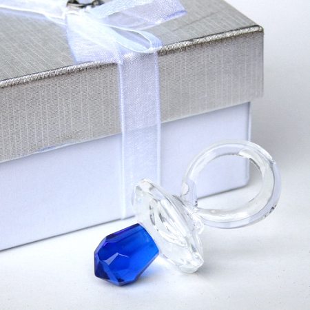 Blue Crystal Baby Pacifier / Dummy Favors