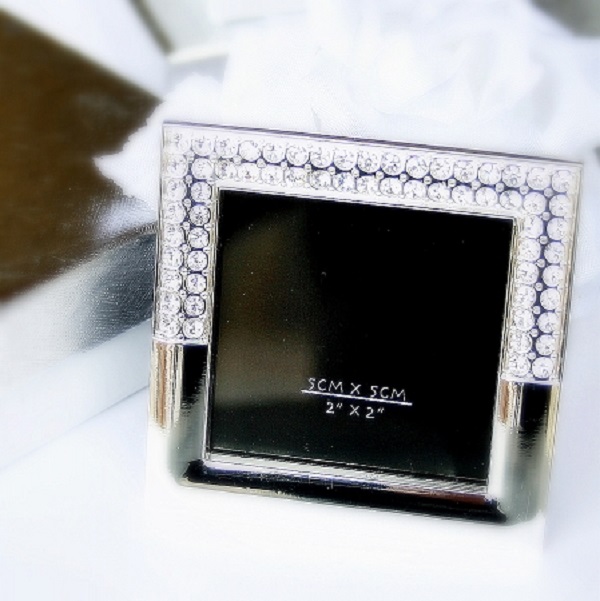 Silvertown Collection Elegant Silver Finished Jewelled Photo Frame