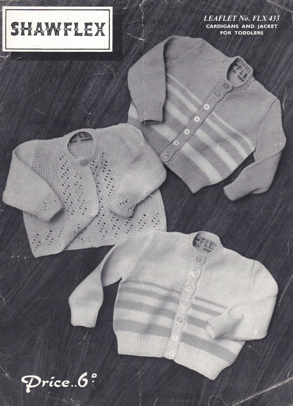 Vintage Knitting Pattern 433: Toddler's Cardigans
