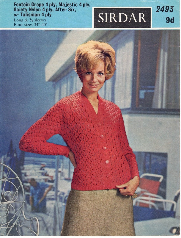 Vintage Sirdar Knitting Pattern No 2493: Lady's Patterned Cardigan
