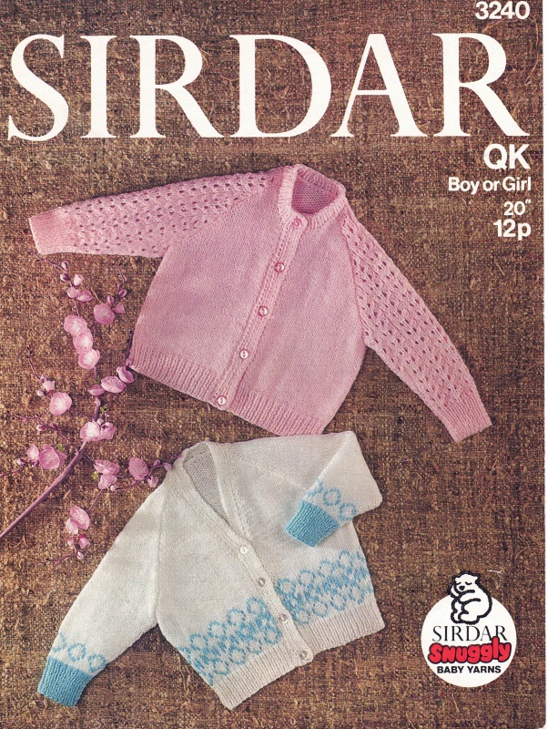 Vintage Sirdar Knitting Pattern No 3240: Boys & Girls Cardigans