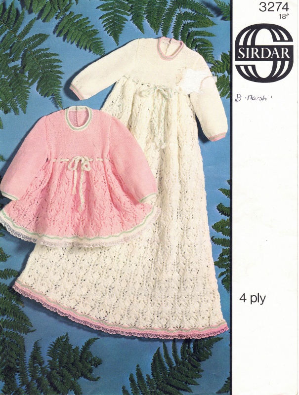 Vintage Sirdar Knitting Pattern No 3274: Girl's Long & Short Dresses