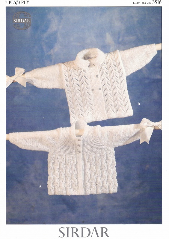 Vintage Sirdar Knitting Pattern No 3516: Baby Matinee Coats