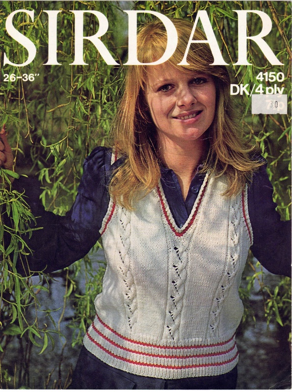 Vintage Sirdar Knitting Pattern No 4150: Lady's Tennis Slipover