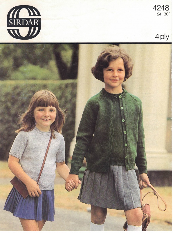Vintage Sirdar Knitting Pattern No 4248: School Cardigan & Sweater