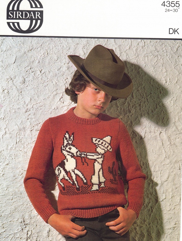 Vintage Sirdar Knitting Pattern No 4355: Children's Motif Sweater
