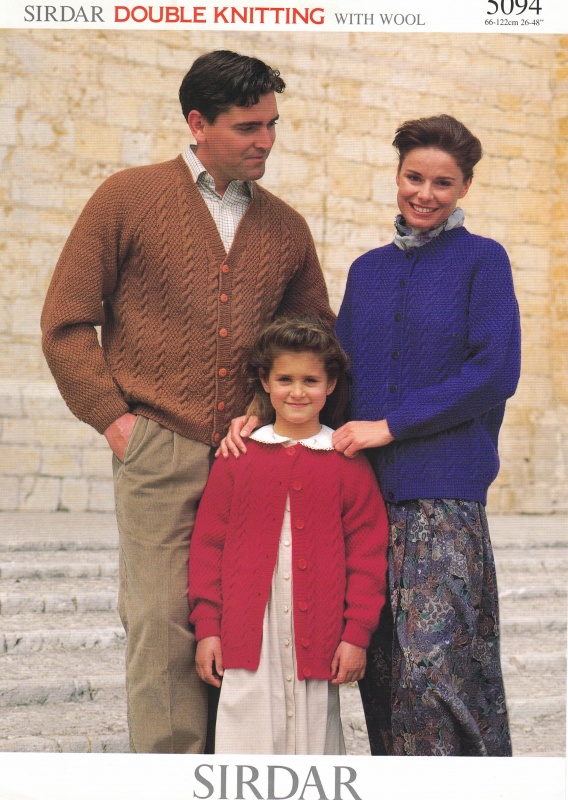 Vintage Sirdar Knitting Pattern No 5094: Family Cardigans